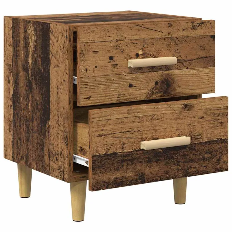Lovos spintelė su stalčių 2 pcs Senas medis 40 x 35 x 47.5cm