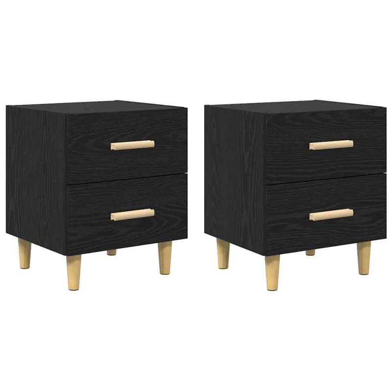 Lovos spintelė su stalčių 2 pcs Juodas ąžuolas 40 x 35 x 47.5cm