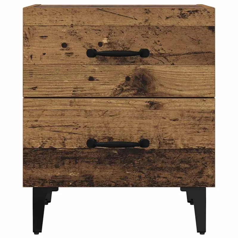 Lovos spintelė su stalčių 2 pcs Senas medis 40 x 35 x 47,5 cm