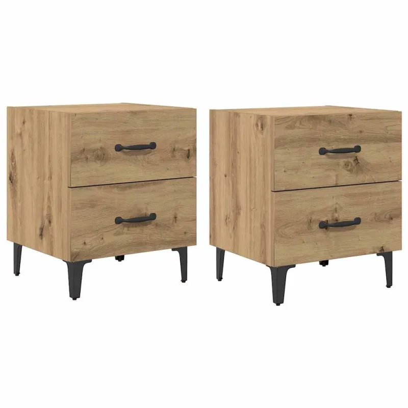 Lovos spintelė 2 pcs Amatininkų ąžuolas 40 x 35 x 47,5 cm