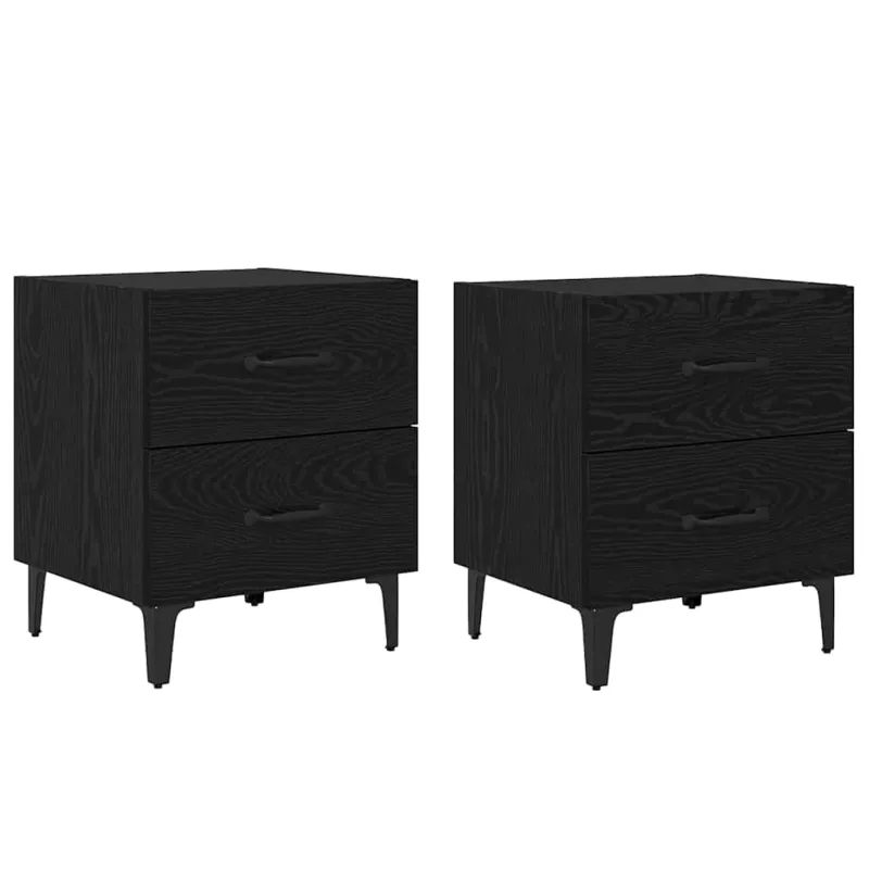 Lovos spintelė 2 pcs Juodas ąžuolas 40 x 35 x 47,5 cm
