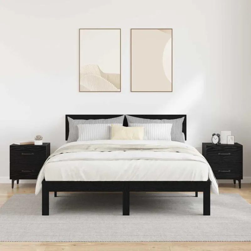 Lovos spintelė 2 pcs Juodas ąžuolas 40 x 35 x 47,5 cm