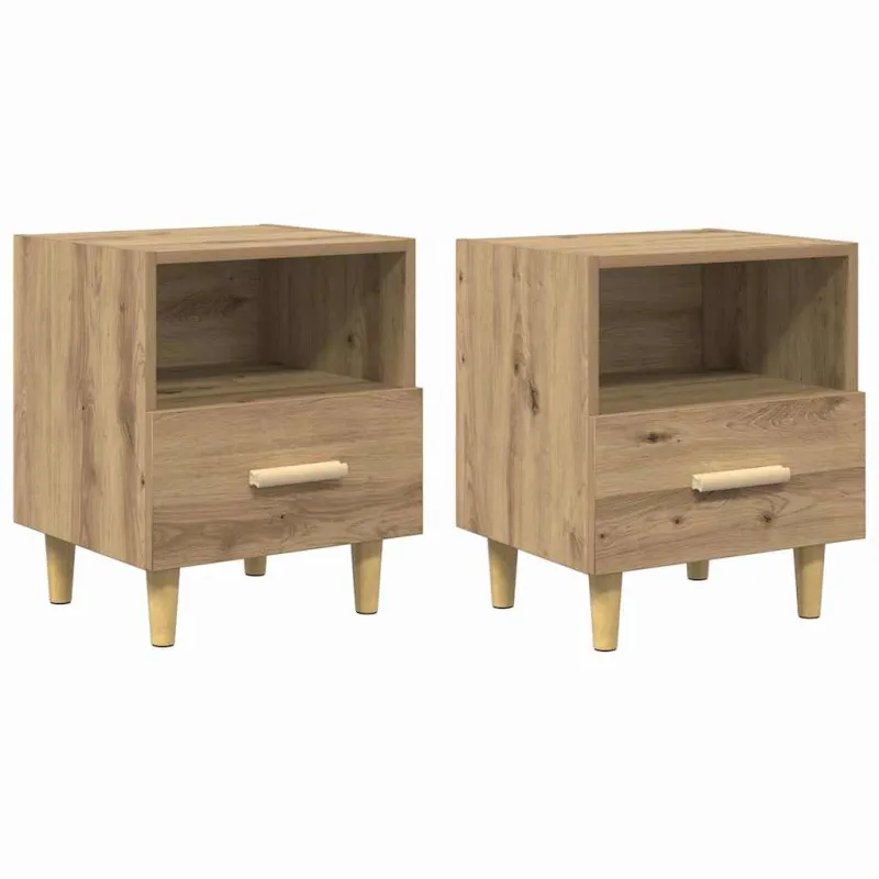 Šalia lovos spintelė 2 pcs Amatininkų ąžuolas 40 x 35 x 47 cm