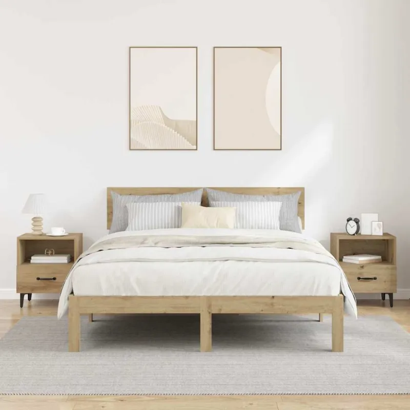 Šalia lovos spintelė 2 pcs Amatininkų ąžuolas 40 x 35 x 47,5 cm