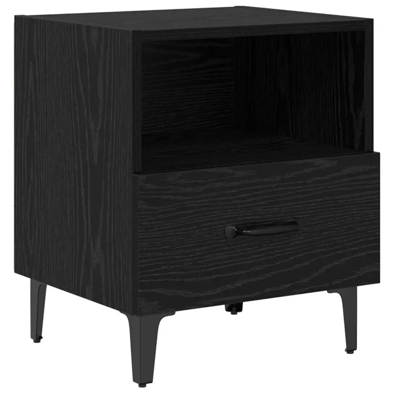 Šalia lovos spintelė 2 pcs juoda ąžuolo 40 x 35 x 47.5 cm