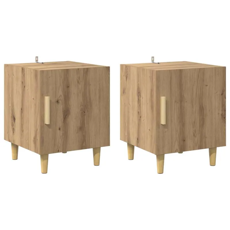 Šalia lovos spintelė 2 pcs Amatininkų ąžuolas 40 x 40 x 50 cm