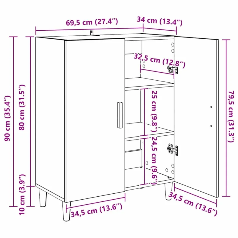 Kabalas Senovinis medis 70 x 34 x 90 cm Apdirbta mediena