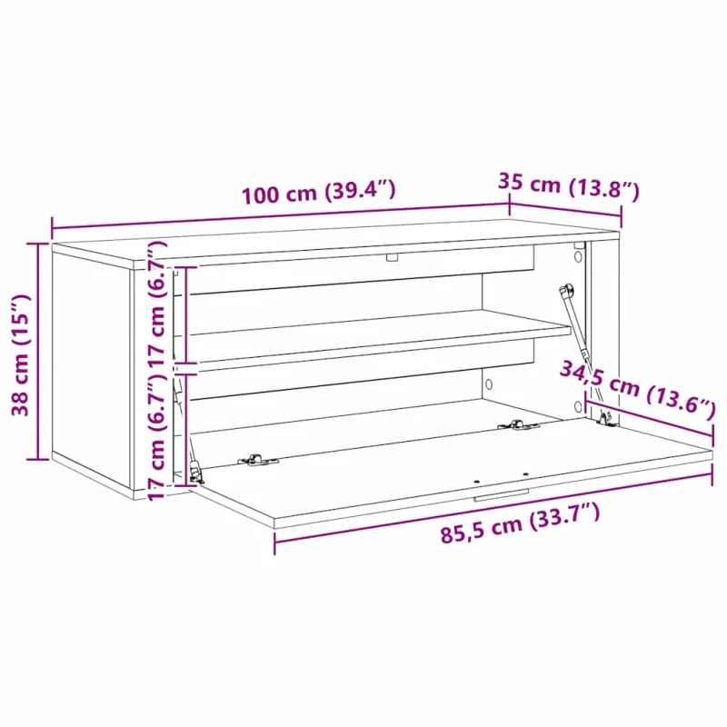 Batu skrynia Sena mediena 100 x 35 x 38 cm Apdirbta mediena
