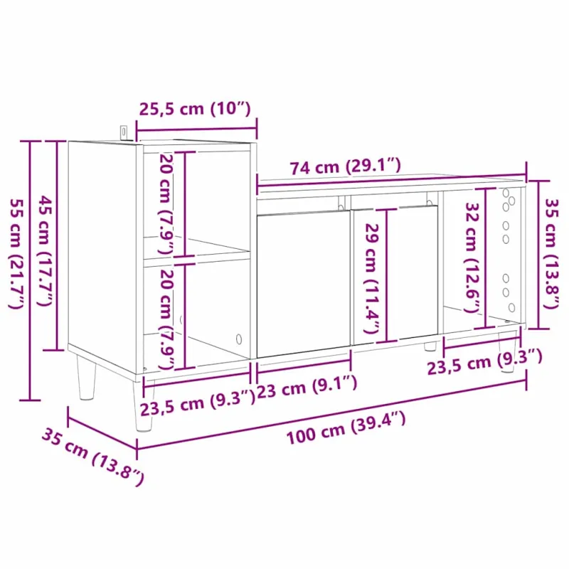Televizoriaus spintelė Senovinis medis 100 x 35 x 55 cm