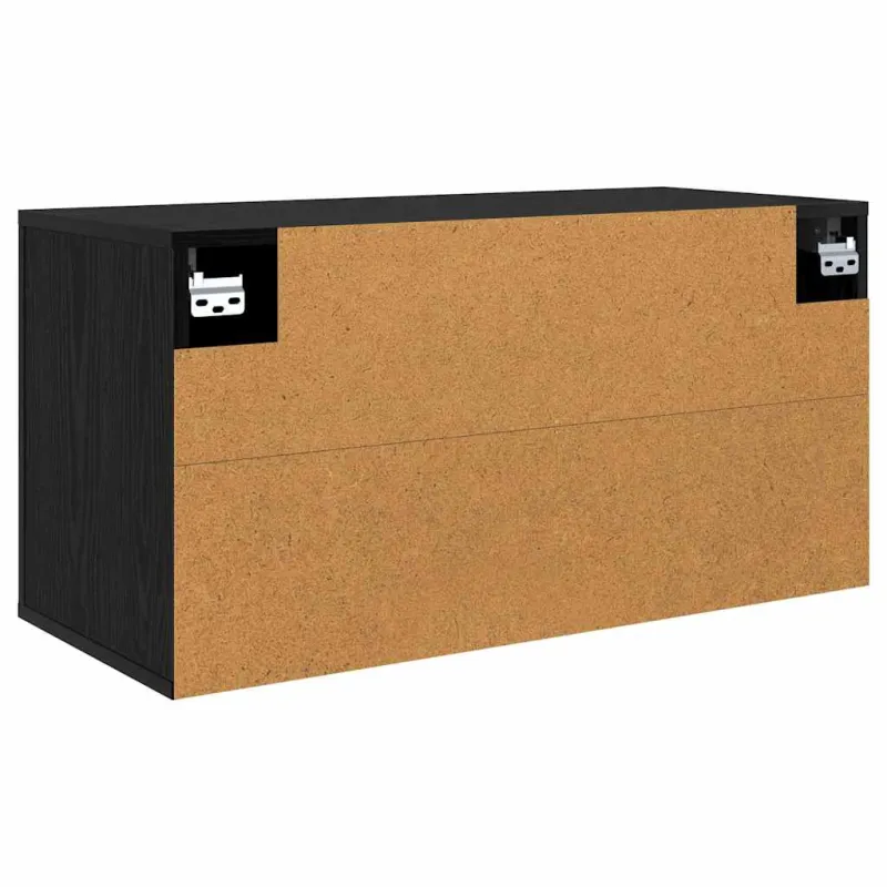 Sieninis televizoriaus kabinetas juoda ąžuolo 80 x 34.5 x 40 cm