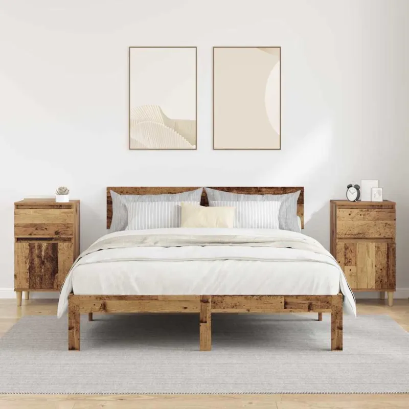 Šalia lovos spintelė 2 pcs Senas medis 40 x 35 x 70 cm