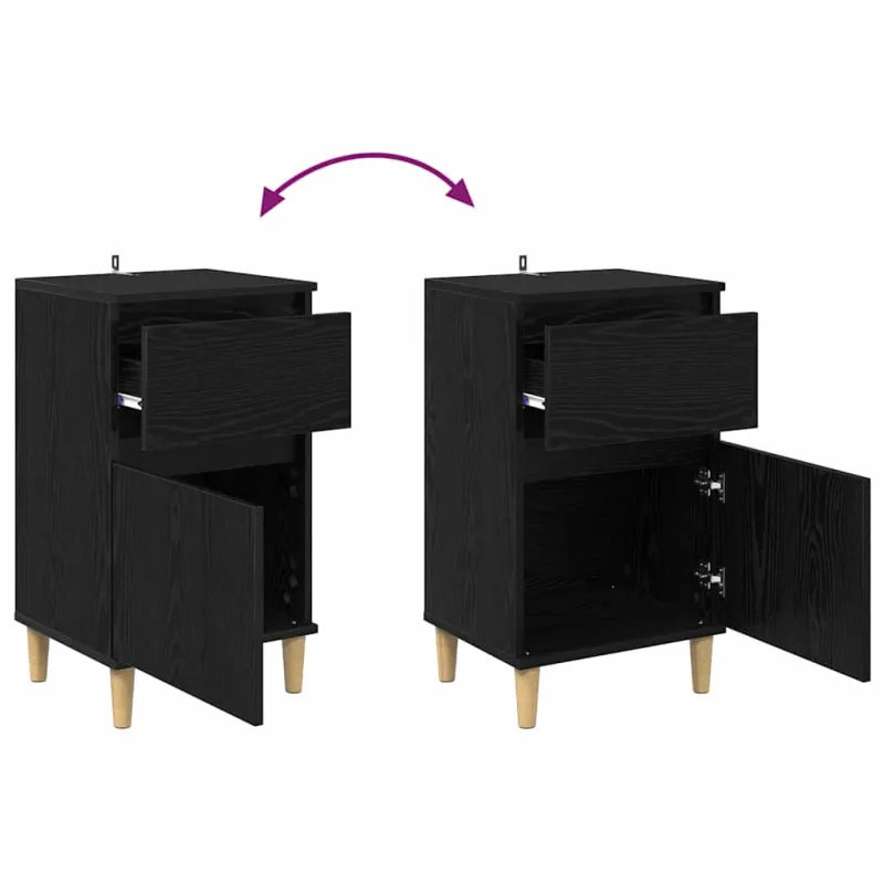 Šalia lovos spintelė 2 pcs Juodas ąžuolas 40 x 35 x 70 cm