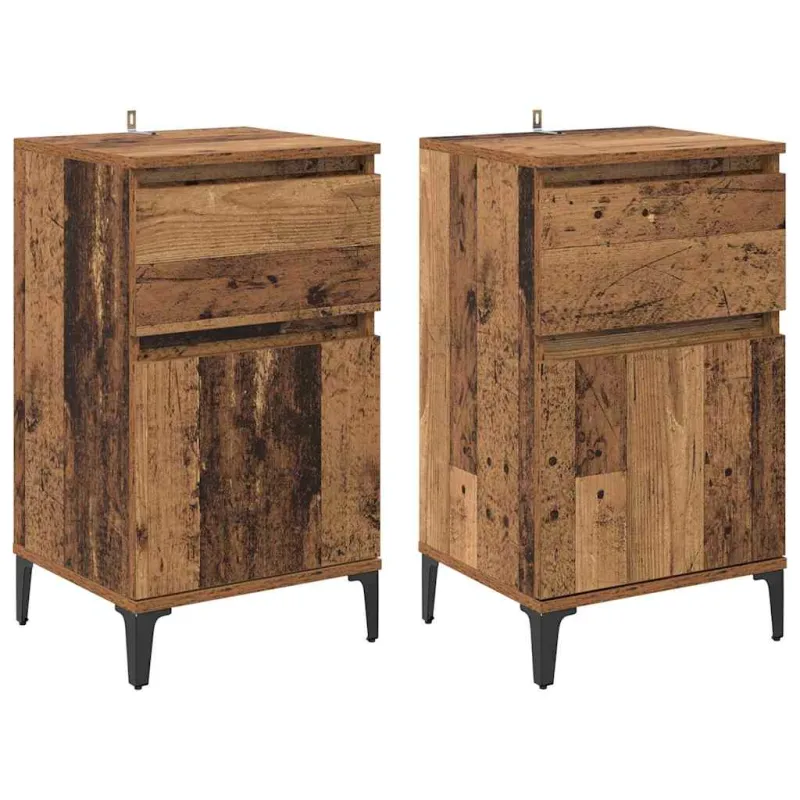 Šalia lovos spintelė 2 pcs Senas medis 40 x 35 x 70 cm