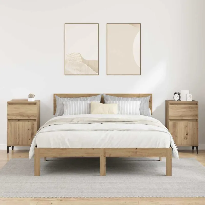 Šalia lovos spintelė 2 pcs Amatininkų ąžuolas 40 x 35 x 70 cm