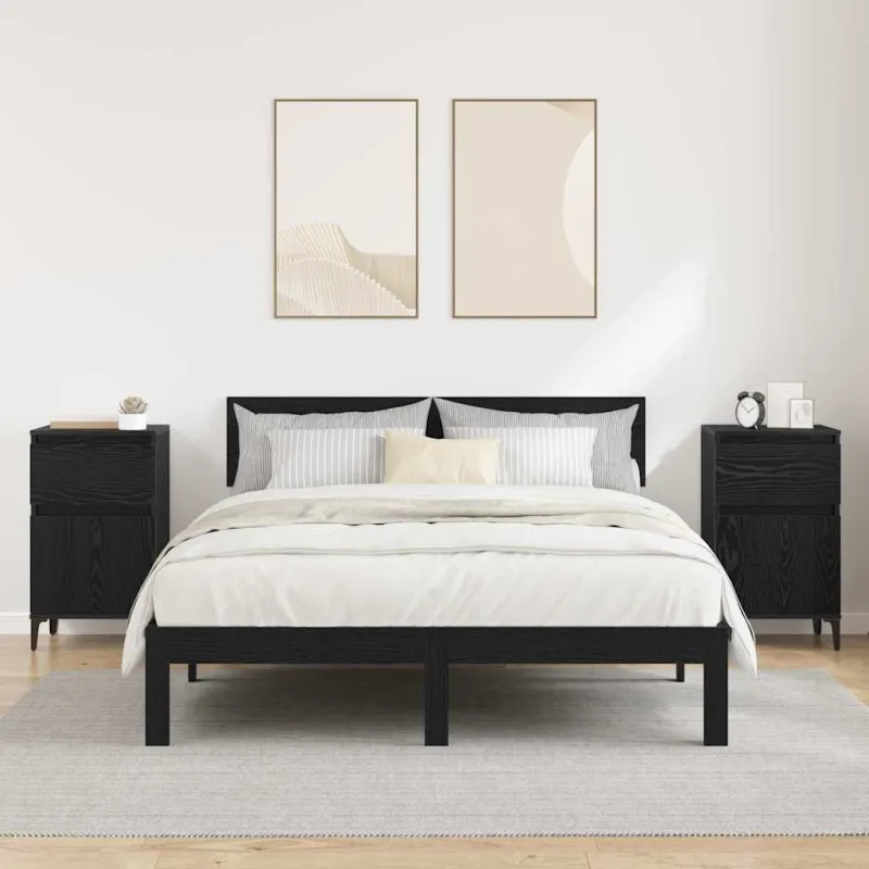 Šalia lovos spintelė 2 pcs Juodas ąžuolas 40 x 35 x 70 cm