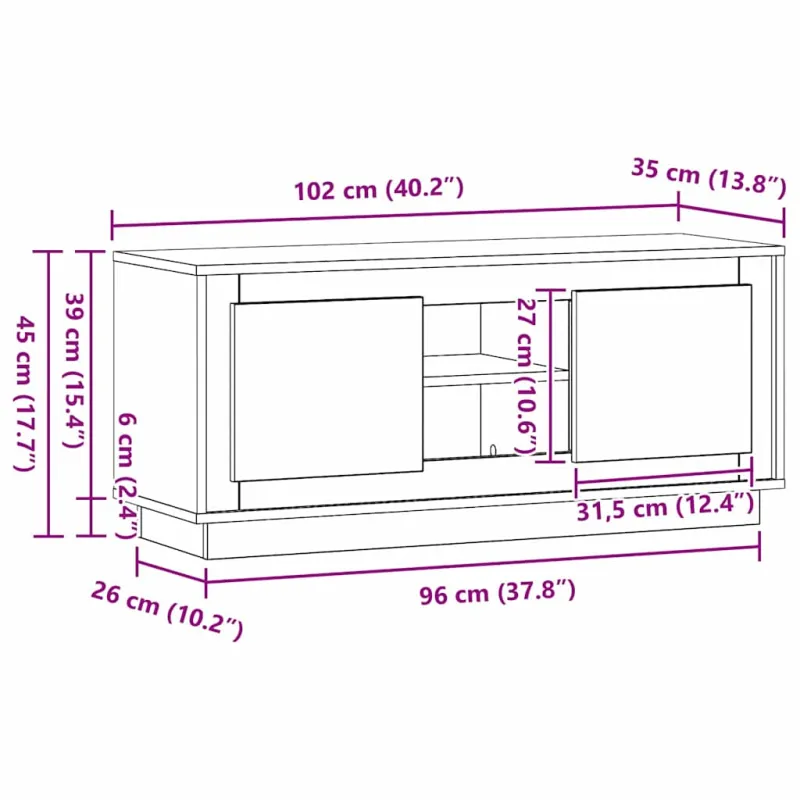 Televizoriaus spintelė Senovinis medis 102 x 35 x 45 cm