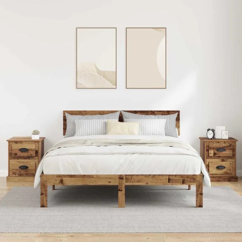 Šalia lovos spintelė 2 pcs Senas medis 39 x 39 x 47.5 cm