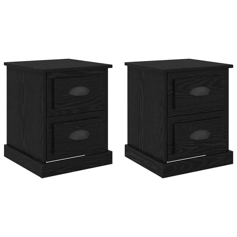 Šalia lovos spintelė 2 pcs Juodas ąžuolas 39 x 39 x 47.5 cm