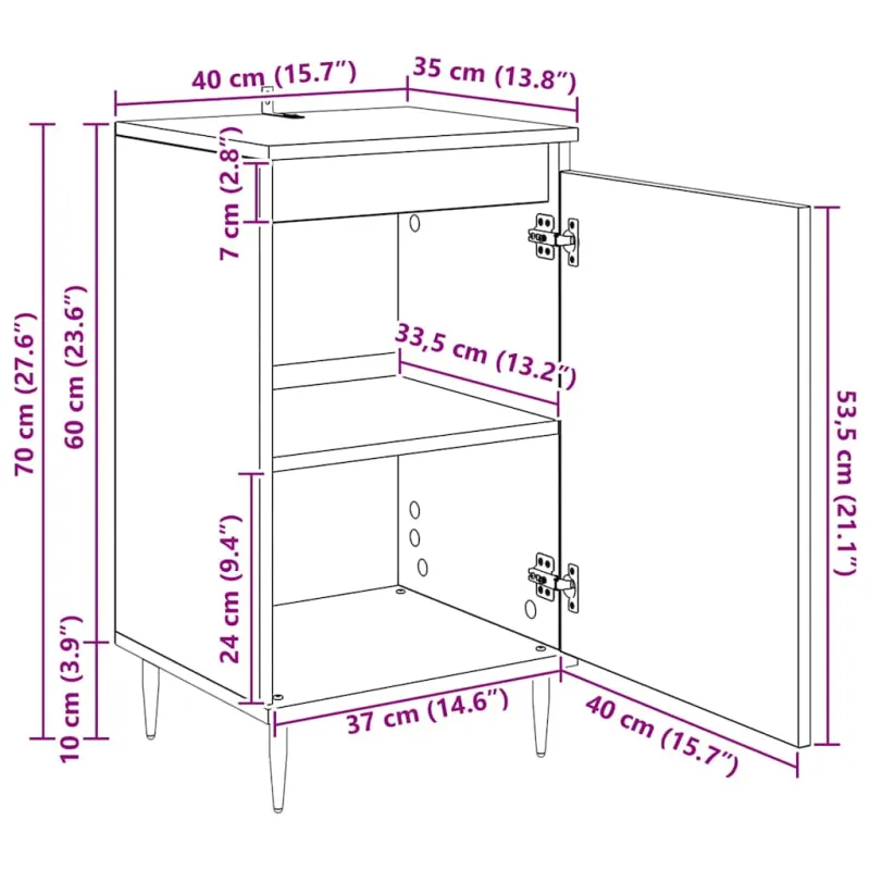 Kabalas 2 pcs Senovinis medis 40 x 35 x 70 cm