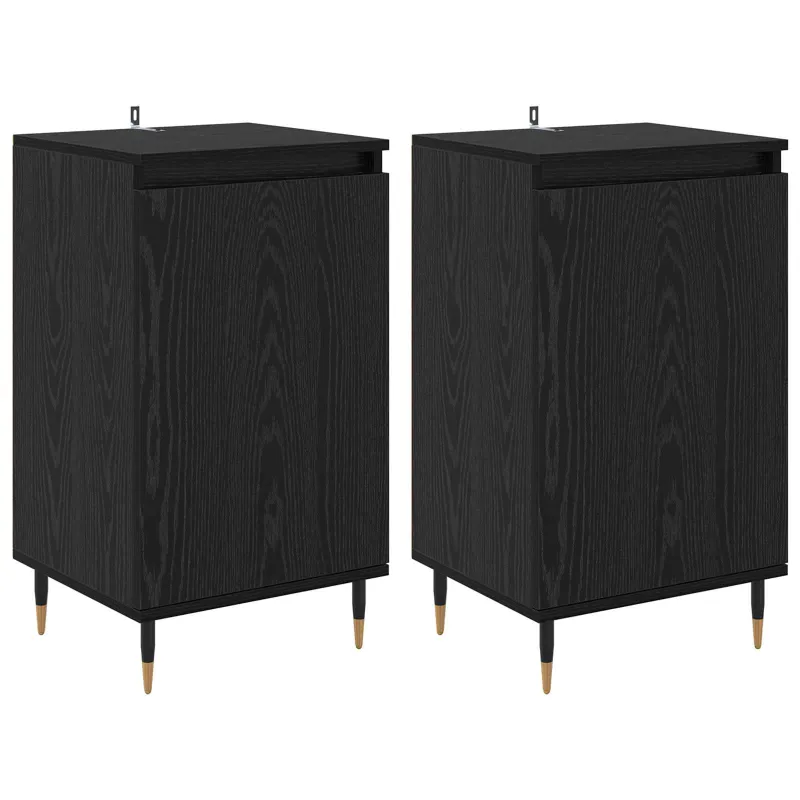 Kabalas 2 pcs Juodas ąžuolas 40 x 35 x 70 cm