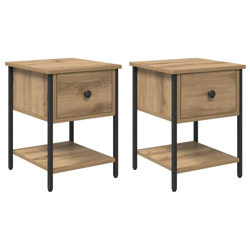 Naktinis staliukas 2 pcs Amatininkų ąžuolas 34 x 35,5 x 45 cm