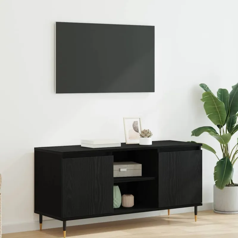 Televizoriaus spintelė Juodas ąžuolas 104 x 35 x 50 cm