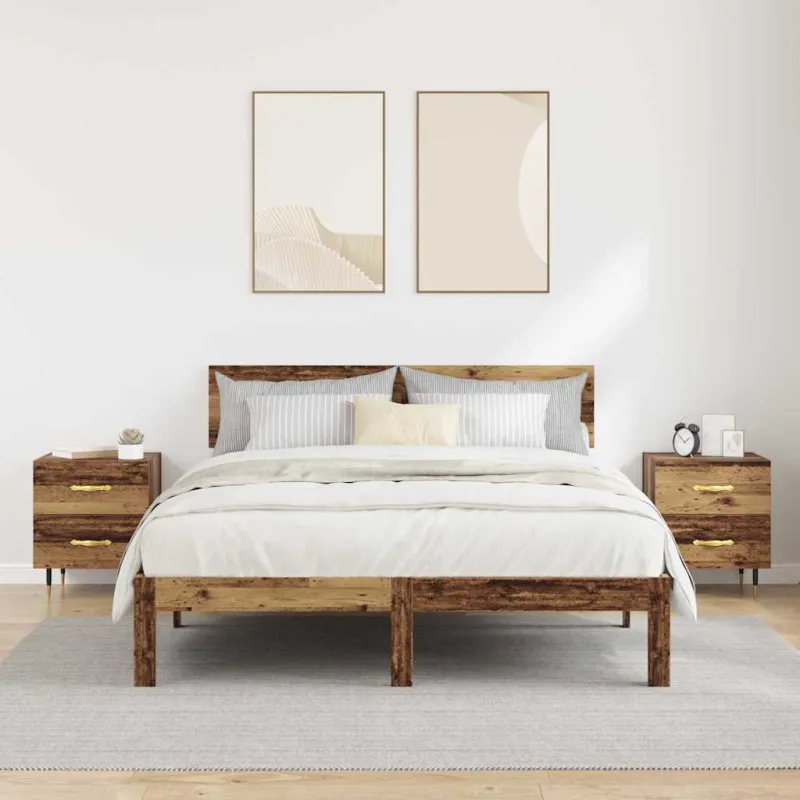Šalia lovos spintelė 2 pcs Senas medis 40 x 35 x 47,5 cm