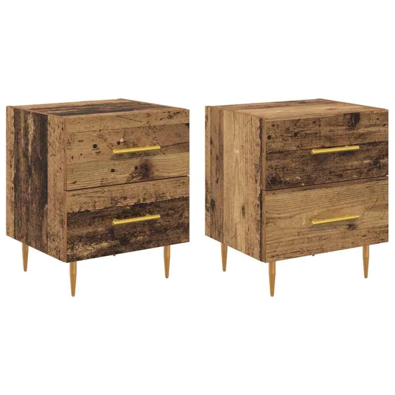Šalia lovos spintelė 2 pcs Senovinis medis 40 x 35 x 47,5 cm