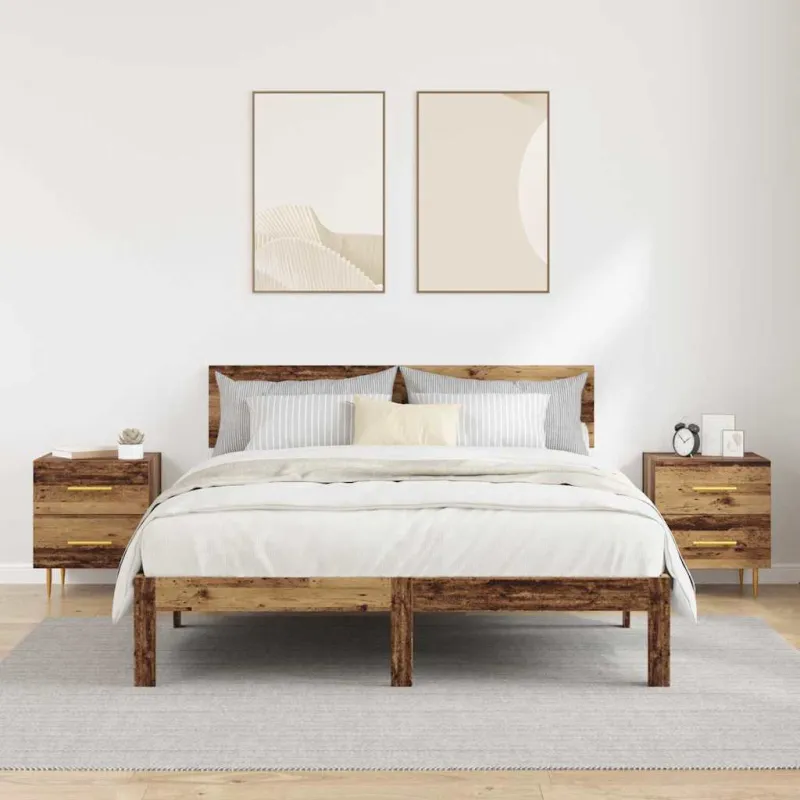 Šalia lovos spintelė 2 pcs Senovinis medis 40 x 35 x 47,5 cm