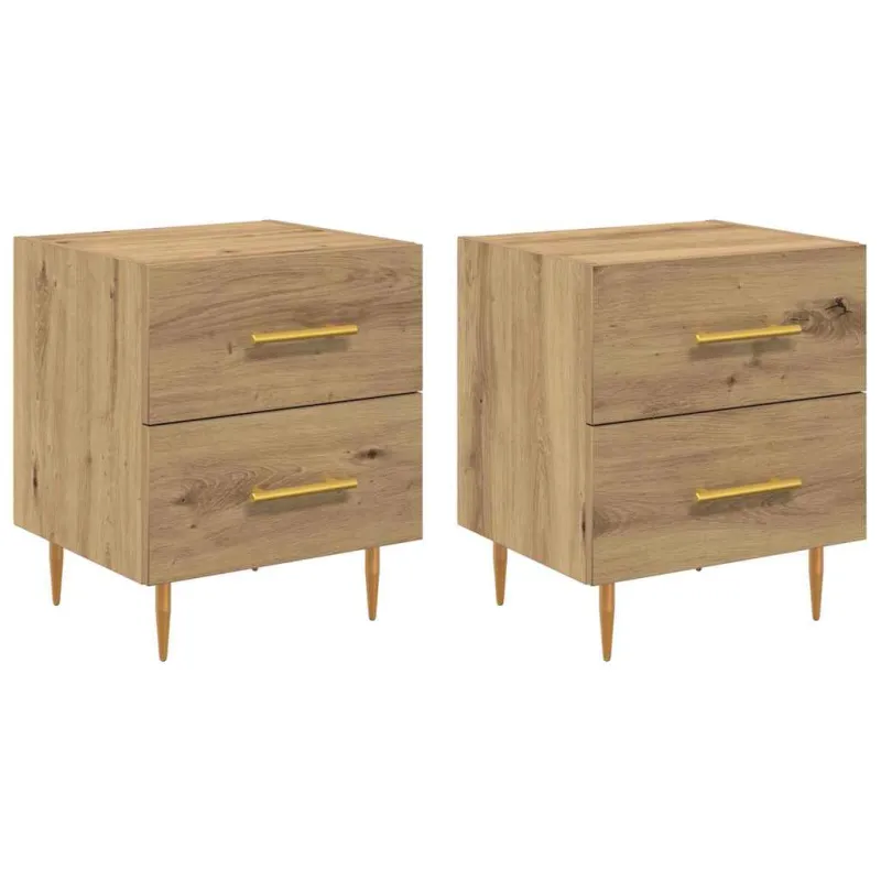 Šalia lovos spintelė 2 pcs Amatininkų ąžuolas 40 x 35 x 47,5 cm