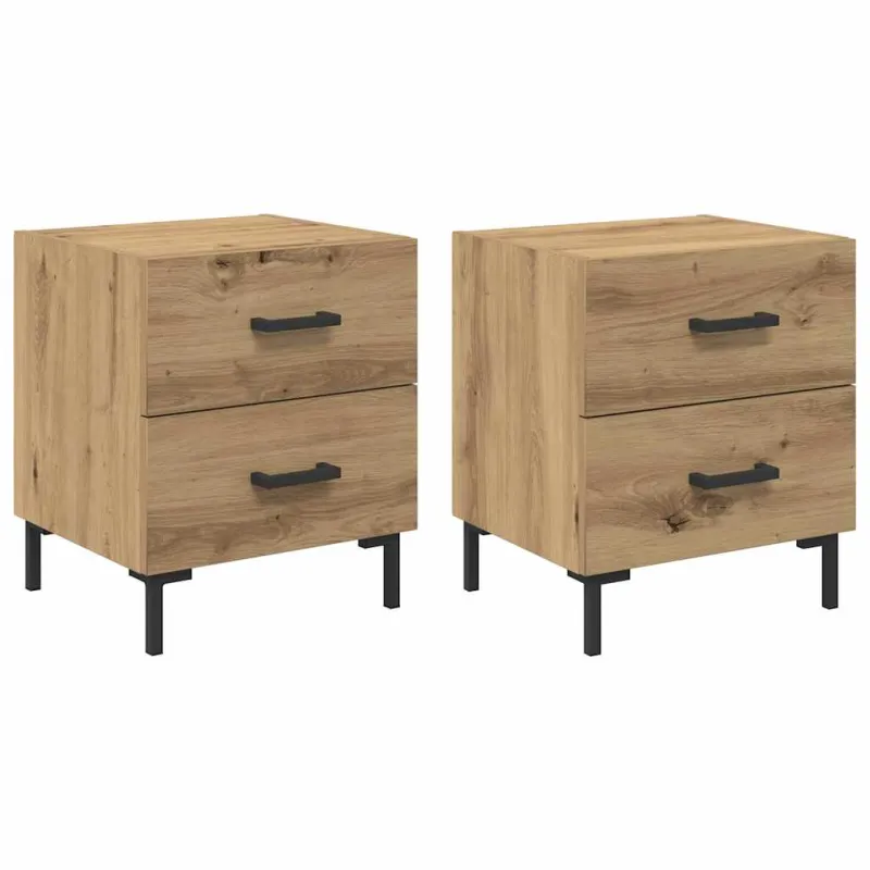 Šalia lovos spintelė 2 pcs Amatininkų ąžuolas 40 x 35 x 47,5 cm