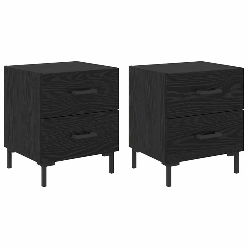 Šalia lovos spintelė 2 pcs Juodas ąžuolas 40 x 35 x 47,5 cm