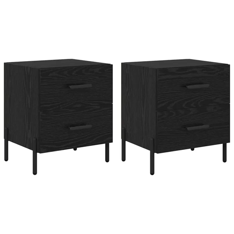 Šalia lovos spintelė 2 pcs Juodas ąžuolas 40 x 35 x 47,5 cm