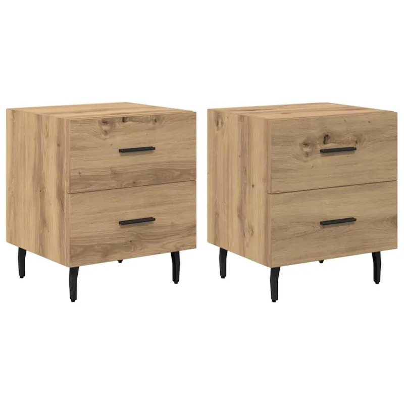 Šalia lovos spintelė 2 pcs Amatininkų ąžuolas 40 x 35 x 47,5 cm