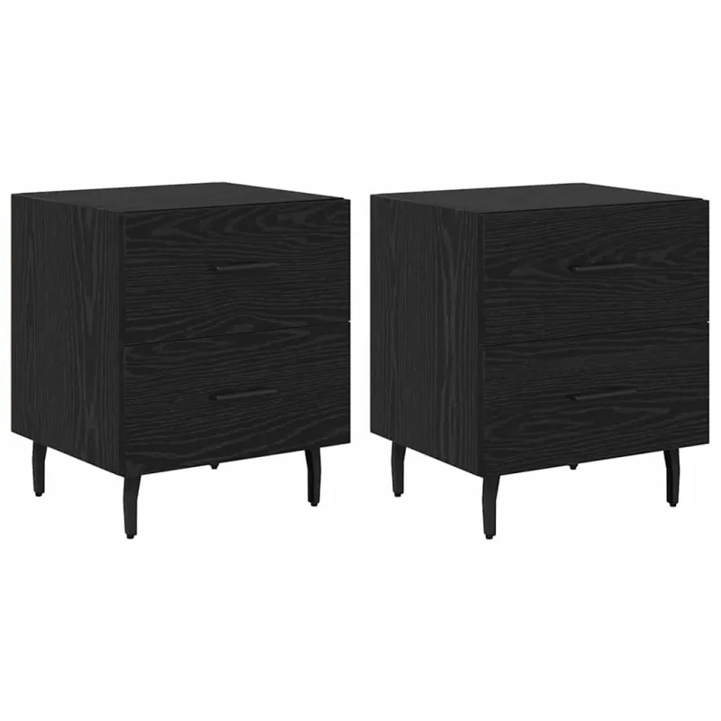Šalia lovos spintelė 2 pcs Juodas ąžuolas 40 x 35 x 47,5 cm