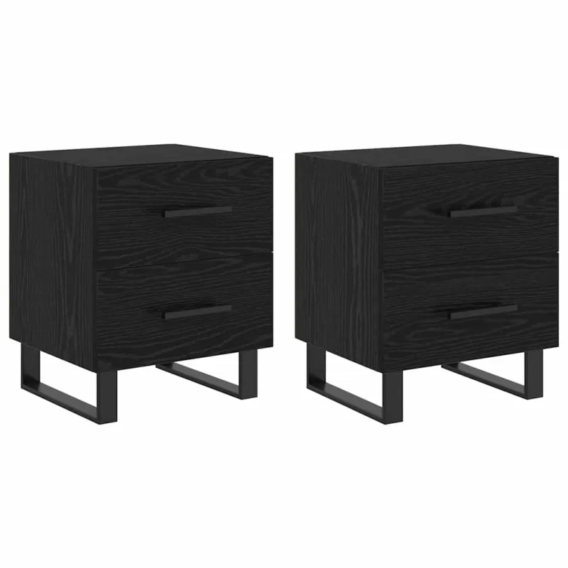 Šalia lovos spintelė 2 pcs Juodas ąžuolas 40 x 35 x 47,5 cm