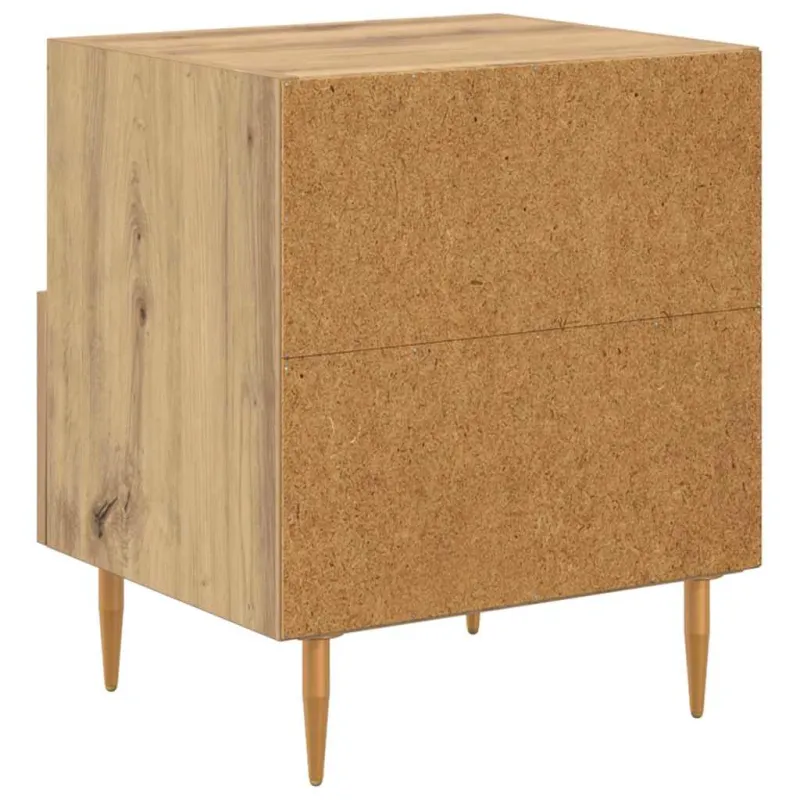 Naktinis staliukas su stalčių 2 pcs Ruda 40 x 35 x 47,5 cm