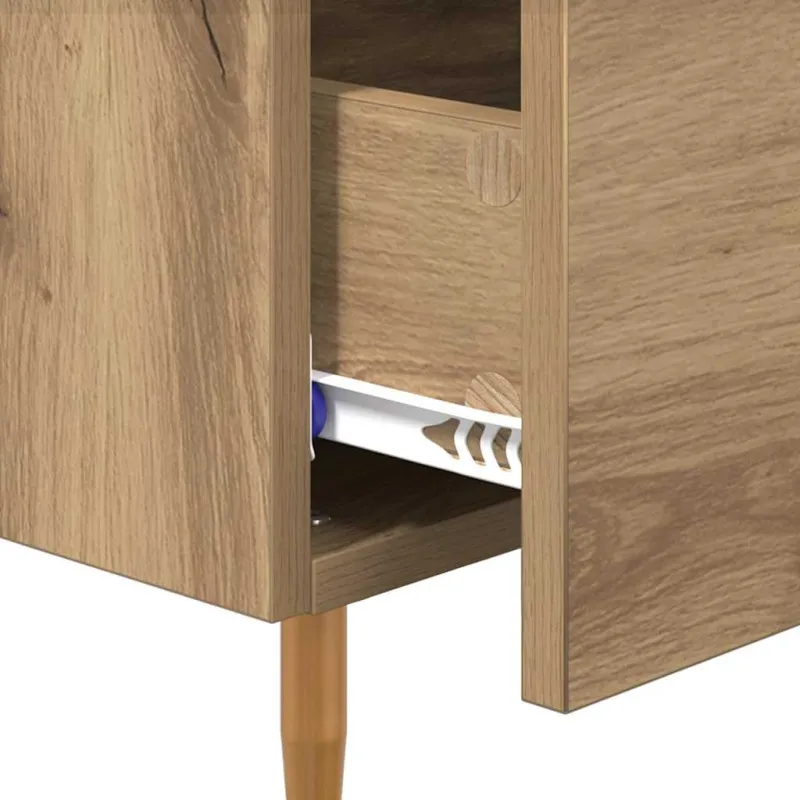 Naktinis staliukas su stalčių 2 pcs Ruda 40 x 35 x 47,5 cm