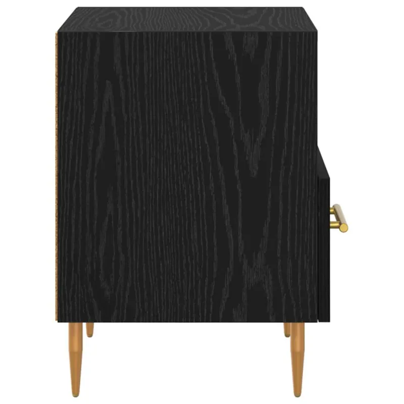 Naktinis staliukas su stalčių 2 pcs Juoda 40 x 35 x 47,5 cm