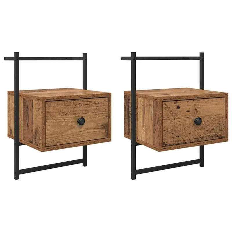 Šalia lovos spintelė 2 pcs Senas medis 35 x 30 x 51 cm