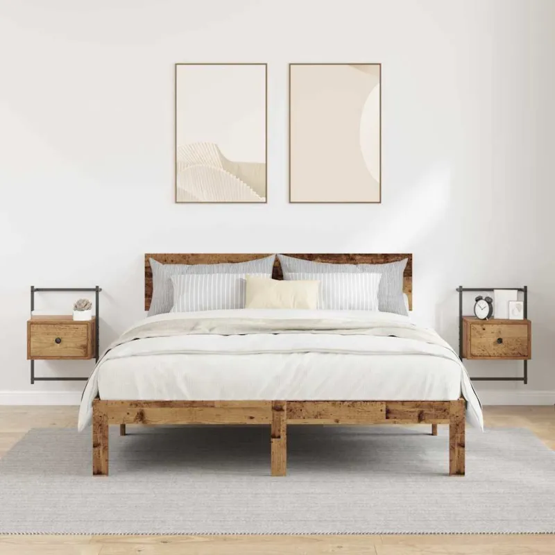 Šalia lovos spintelė 2 pcs Senas medis 35 x 30 x 51 cm