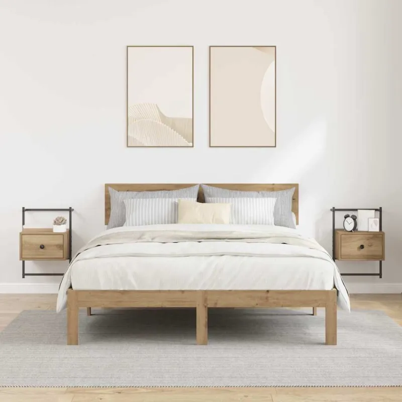 Šalia lovos spintelė 2 pcs Amatininkų ąžuolas 35 x 30 x 51 cm