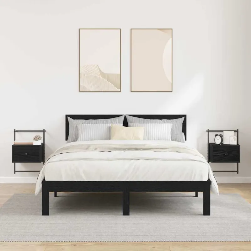 Šalia lovos spintelė 2 pcs Juodas ąžuolas 35 x 30 x 51 cm