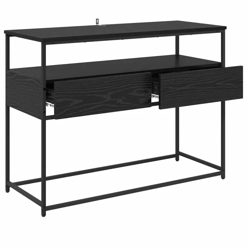 Konsolinis stalas su stalčių Juodas ąžuolas 100 x 40 x 75 cm