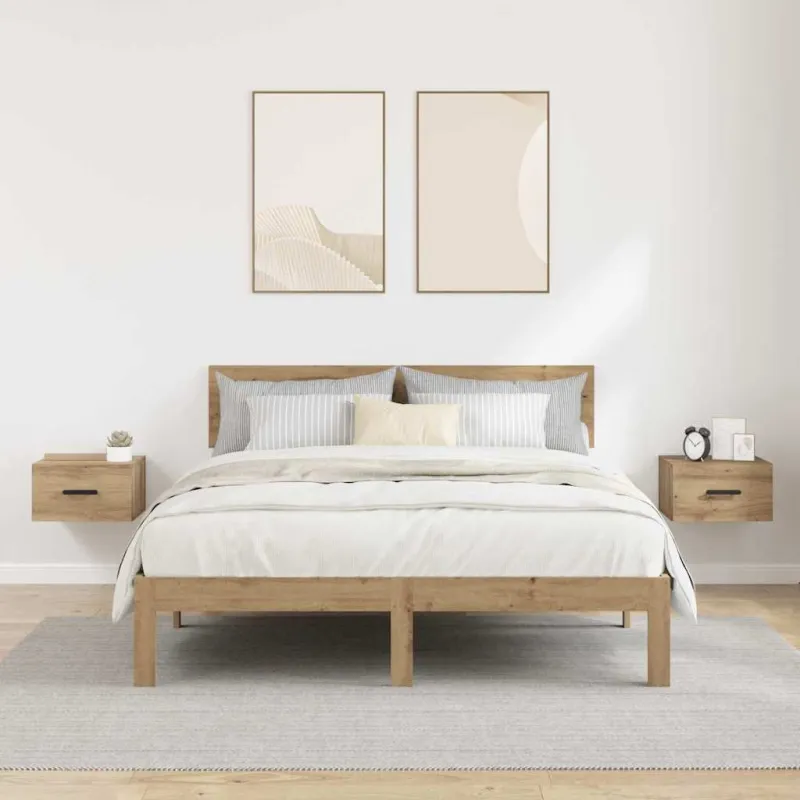 Šalia lovos spintelė 2 pcs Amatininkų ąžuolas 35 x 35 x 20 cm