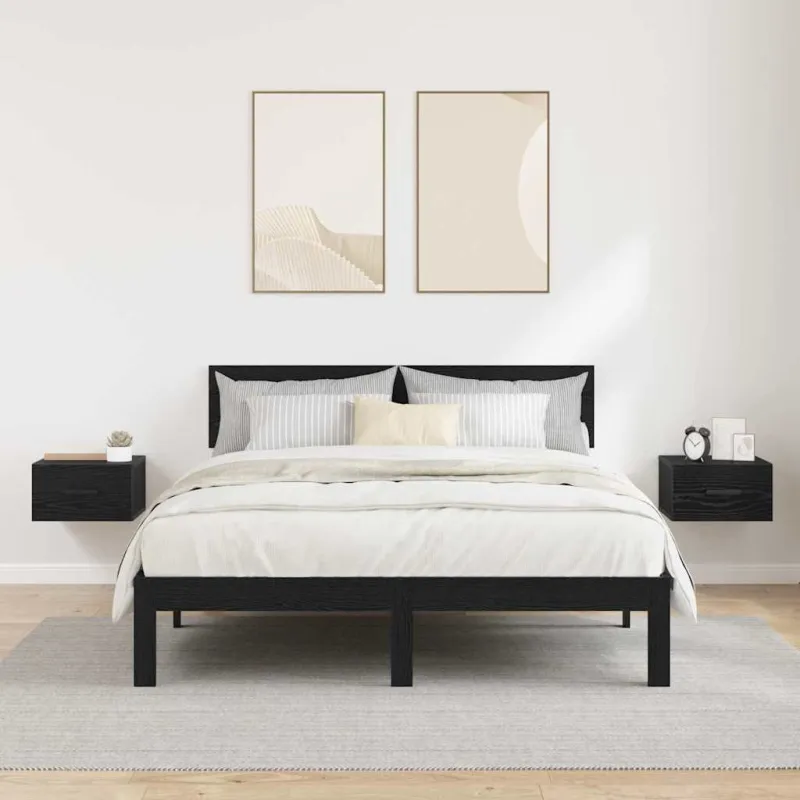 Šalia lovos spintelė 2 pcs Juodas ąžuolas 35 x 35 x 20 cm