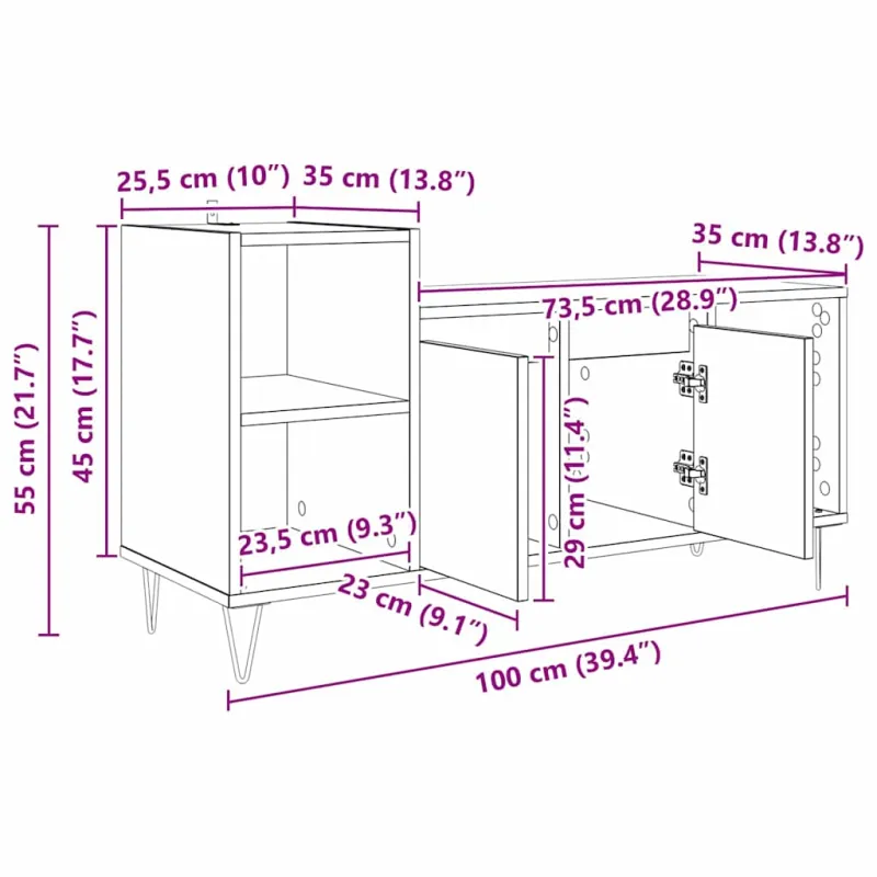 Televizoriaus spintelė Amatininkų ąžuolas 100 x 35 x 55 cm