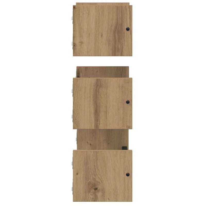 Sieninių lentynų komplektas 3 pcs Amatininkų ąžuolas 40x16x14cm