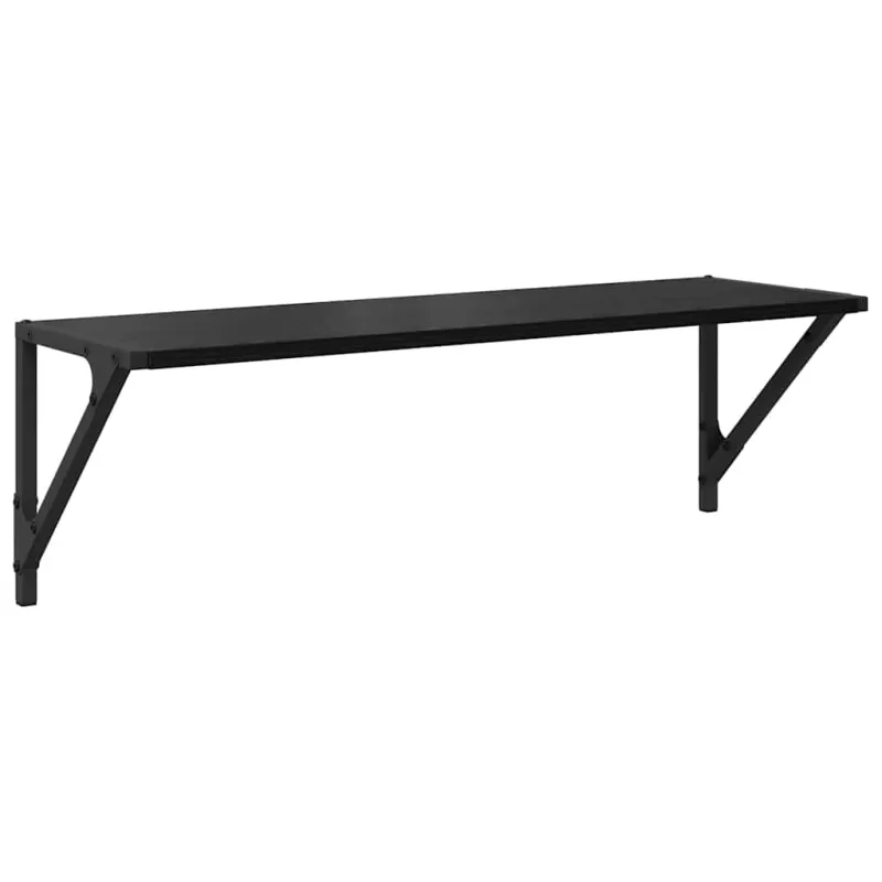 Sieninės lentynos 2 pcs Juodas ąžuolas 80 x 25 x 25,5 cm