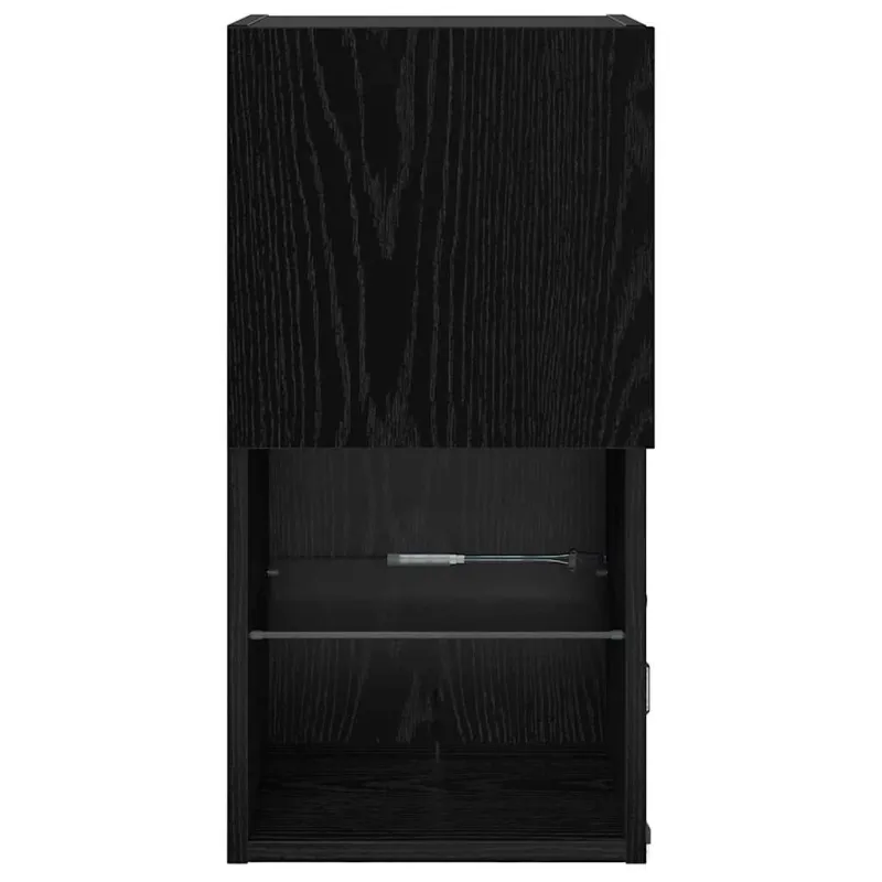 Sieniniai televizorių spintelės su LED 2 pcs Juodas ąžuolas